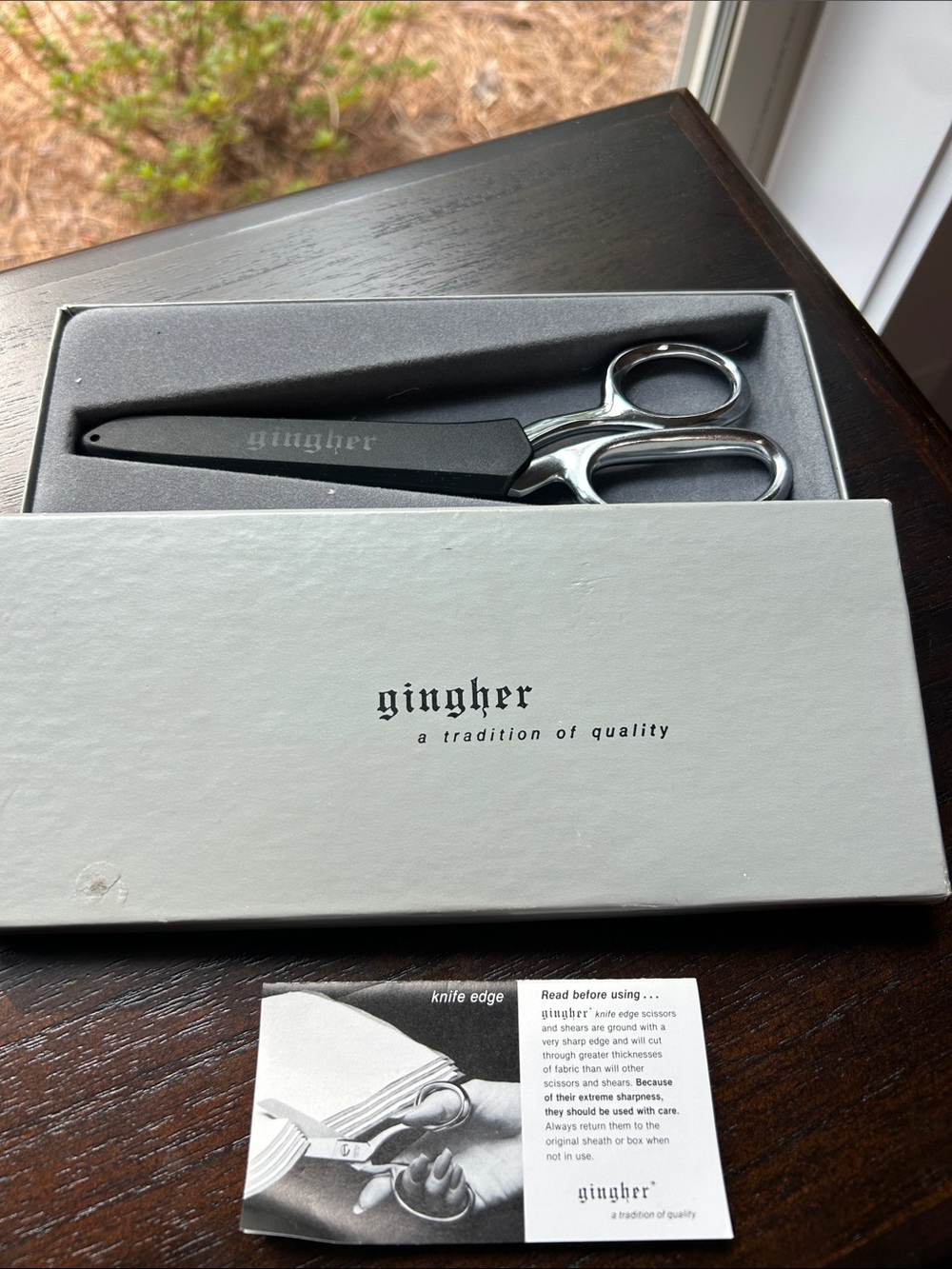 Chrome Shears Scissors with Protective black Sheath case and original box. 8”